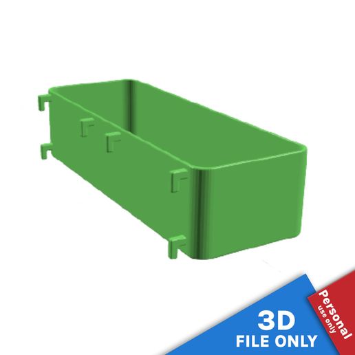 CONTAINER WITH 22X7.5X5.5CM STORAGE SPACE FOR IKEA SKADIS 3D model