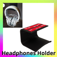 15.png PC Headphones Headset holder - Strong hook hanger - office desk wall organiser - house diy livingroom - file for 3D printing STL 3D Model