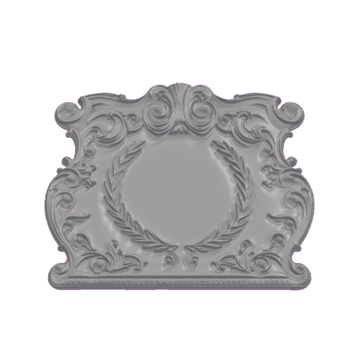 Laurel Wreath Cartouche Plaque with Scrolled Corners STL