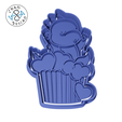 Kawaii_8cm_2pc_07_C.png Dino - Lovely Animals (no 7) - Cookie Cutter - Fondant - Polymer Clay