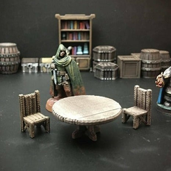 Tabluh.png Free STL file Delving Decor: Tavern Table (28mm/Heroic scale)・3D printable object to download, Dutchmogul