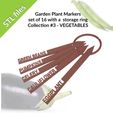 etsy-view31a.jpg Garden plant markers, VEGETABLES, Set#3, garden labels, set of 16 with a storage ring