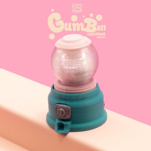 gumball_fidget_clicker_toy.jpg Pocket Gumball Machine Clicker - Retro Decoration Keychain
