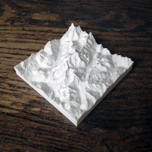 Topographic map of Mont Blanc 3D model