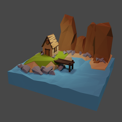 cabane.png Fichier STL Cabane Low Poly・Modèle pour impression 3D à télécharger