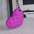 Tufted-Heart-Keychain3.png Porte-clés coeur touffu - breloque décorative imprimable en 3D (modèle réduit)