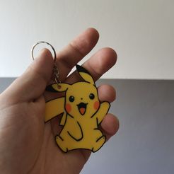 IMG_20230615_141257.jpg STL file Pikachu multicolor keychain・Model to download and 3D print