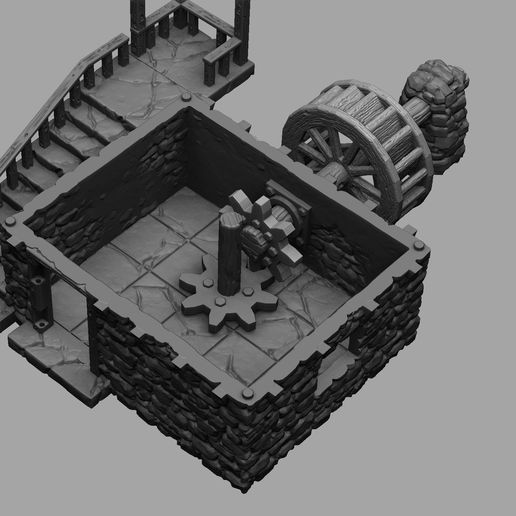 Download file Medieval Scenery - Watermill • 3D print template ・ Cults