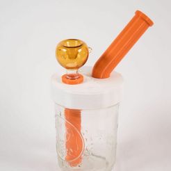 2-Hole-Full.jpg STL file Weedhole 2 Hole FULL KIT! Mason Jar Bubbler・3D printer design to download