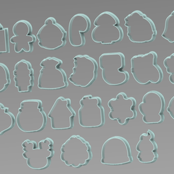 25 MINIS.PNG Fichier STL gratuit SET 25 MINI-COUPEUSES DE NOËL・Design imprimable en 3D à télécharger