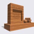 Shapr-Image-2024-02-19-174733.png Teachers plaque gift with books and apple figurine, motivational quote