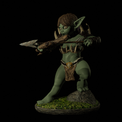 0.png STL file Goblin Girl Archer・3D print design to download