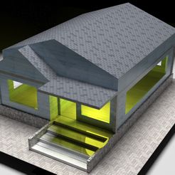 rendercasa.jpg STL file house lamp・Template to download and 3D print