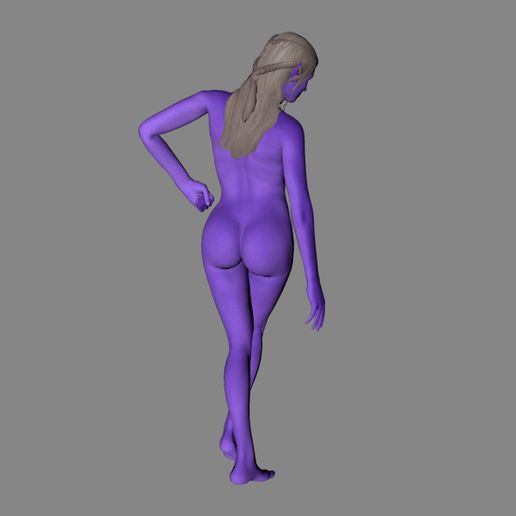 5.jpg 3D file Animated Naked Elf Woman-Rigged 3d game character Low-poly 3D・3D printing design to download, igorkol1994