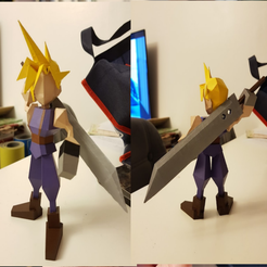 thumb.png Posed Cloud Low Poly Final Fantasy 7 FF7 VII by Cestymour