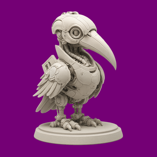 CyberCrow Mech Sculpture – 3D Printable STL Model 3D model