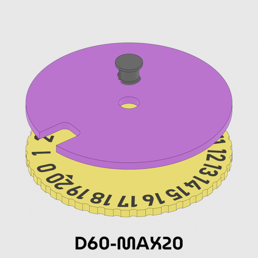 Life/Score Counter D60 : Max 20 3D model