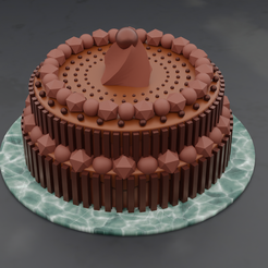 cake.png OBJ file 3d Model Of chocolate Cake Made Using Blender・3D printing template to download, AKSRR