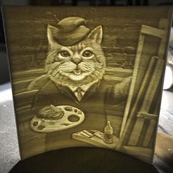 IMG_8036.jpg Lithophane of a Painting of a Cat Painter