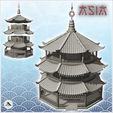 3.jpg Asian hexagonal pagoda with two floors (33) - Asia Terrain Clash of Katanas Tabletop RPG terrain China Korea