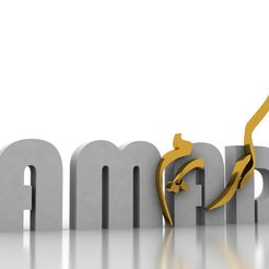 1.jpg Fichier STL Ramadan Karreem 3D Lettres arabes Décoration・Design à télécharger et à imprimer en 3D