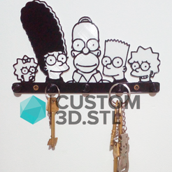 simpsons.png STL file The Simpsons keychain holder / porta llavero de Los Simpsons・3D print design to download