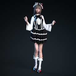 japanmaid4.png STL file JAPANESE SEXY MAID 3・3D printable model to download