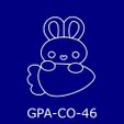 GPA-CO-46.jpg COrtador de galletas de conejo y zanahoria, sirve de banner, en 2 piezas: cortador y timbre