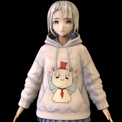 untitled.121.png ANIME CHARACTER GIRL SCULPTURE 3D PRINT MODEL 5