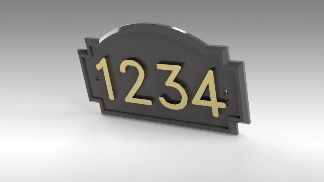 Untitled 175.jpg STL file Address Wall Plate with Custom Numbers・3D printer model to download, Trikonics