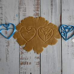 ELEFANTE-HECHO.png 2 cookie cutters with internal design WEDDING HEARTS 10cm