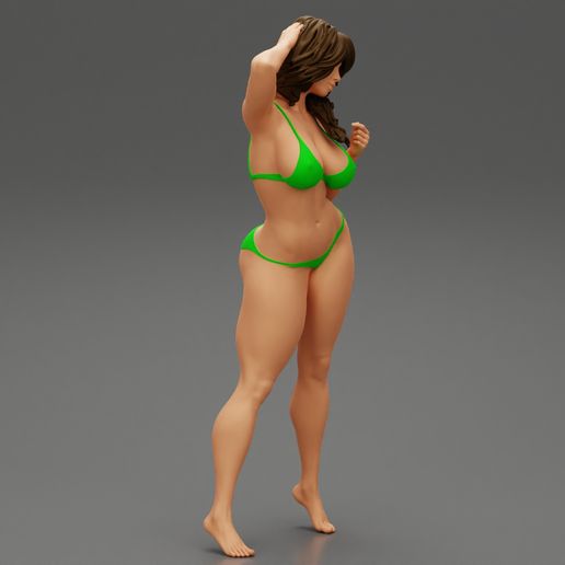 ‘ 3D file Beautiful Woman in Bikini Posing on Beach 3D Print Model・3D printer design to download, 3DGeshaft