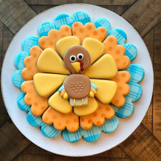 Thanksgiving Turkey Platter Cookie Cutter 5-Piece Set - 3D model önizlemesi