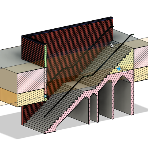 🛤️ Model Railway Station Brick Subway Steps V2・ STL File for 3D ...