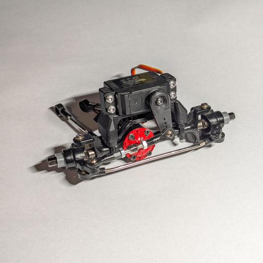 Boom Racing AR44 Axle Mounted Servo Conversion Kit W/ 4-Link Truss Black For Axi