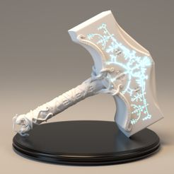3.jpg God of War Thor's Hammer Digital STL/3MF 3D Printing File for Cosplay LED COMPATIBLE