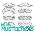 bigotes2.jpg PACK 8 mini moustaches - father's day cutting, gentleman's day - formal - marriage - beard - fondant and cookie dough cutter - 8 to 10 cm