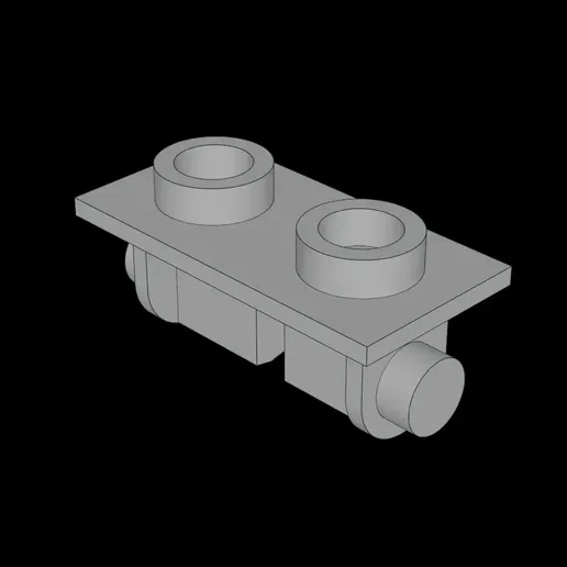Lego Compatible (3938.dat) Hinge 1 x 2 Top | 3D Printable STL 3D model preview