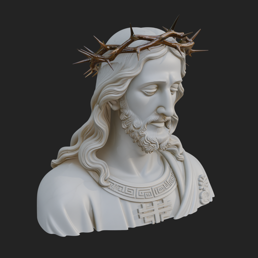 Christ Bust Statue Design 2 - 3D Print Model