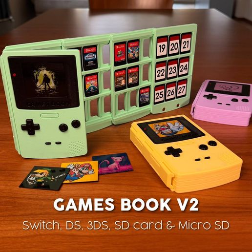 📚 GAMES BOOK V2 | SWITCH, DS, 3DS, SD CARD & MICRO SD・ 3D File