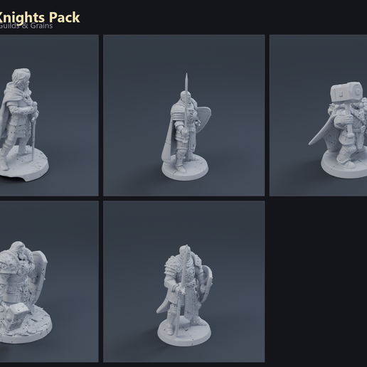 Fantasy Knights Pack 3D printable STL miniature
