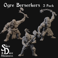 Ogre Berserkers Cover.png Archivo STL gratis Ogro Berserkers Tabletop Miniature Pack・Diseño por impresión en 3D para descargar