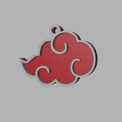Akatski.png STL-Datei Akatsuki Wolken-Ohrring herunterladen • Design für den 3D-Druck, HoodieMcFly
