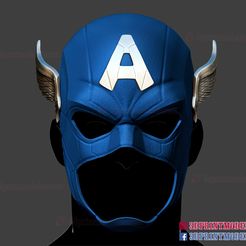Captain_America_helmet_3d_print_model-01.jpg Fichier 3D Casque Captain America Cosplay・Modèle pour imprimante 3D à télécharger, 3DPrintModelStoreSS