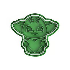 yoda-1.jpeg Download STL file Baby Yoda cookie cutter / Baby Yoda Cookie Cutter • 3D printer model, 3D_Rodriguez