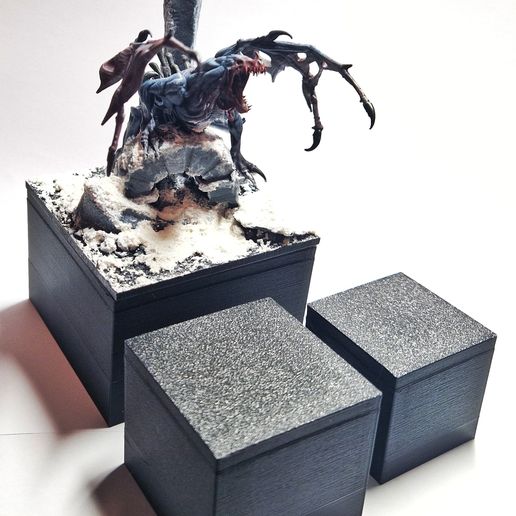 Kings of War Overhang/Hill helper 75/50/40mm bases 3D model