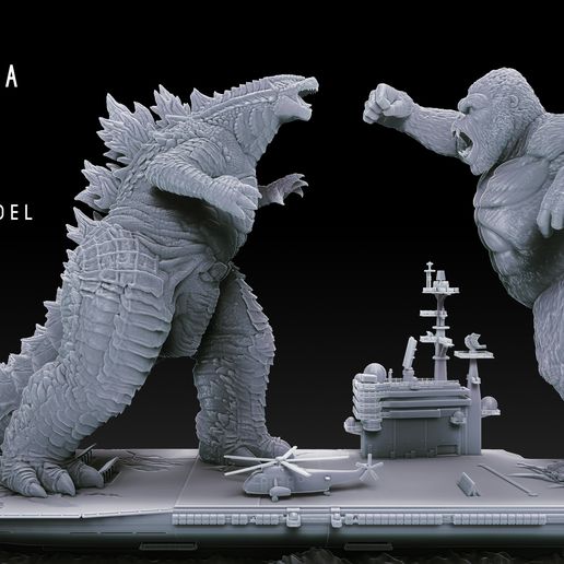Godzilla vs Kong Diorama Monsterverse 3D model
