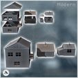 2.jpg Set of three modern tin roof houses with external staircase (11) - Modern WW2 WW1 World War Diaroma Wargaming RPG Mini Hobby