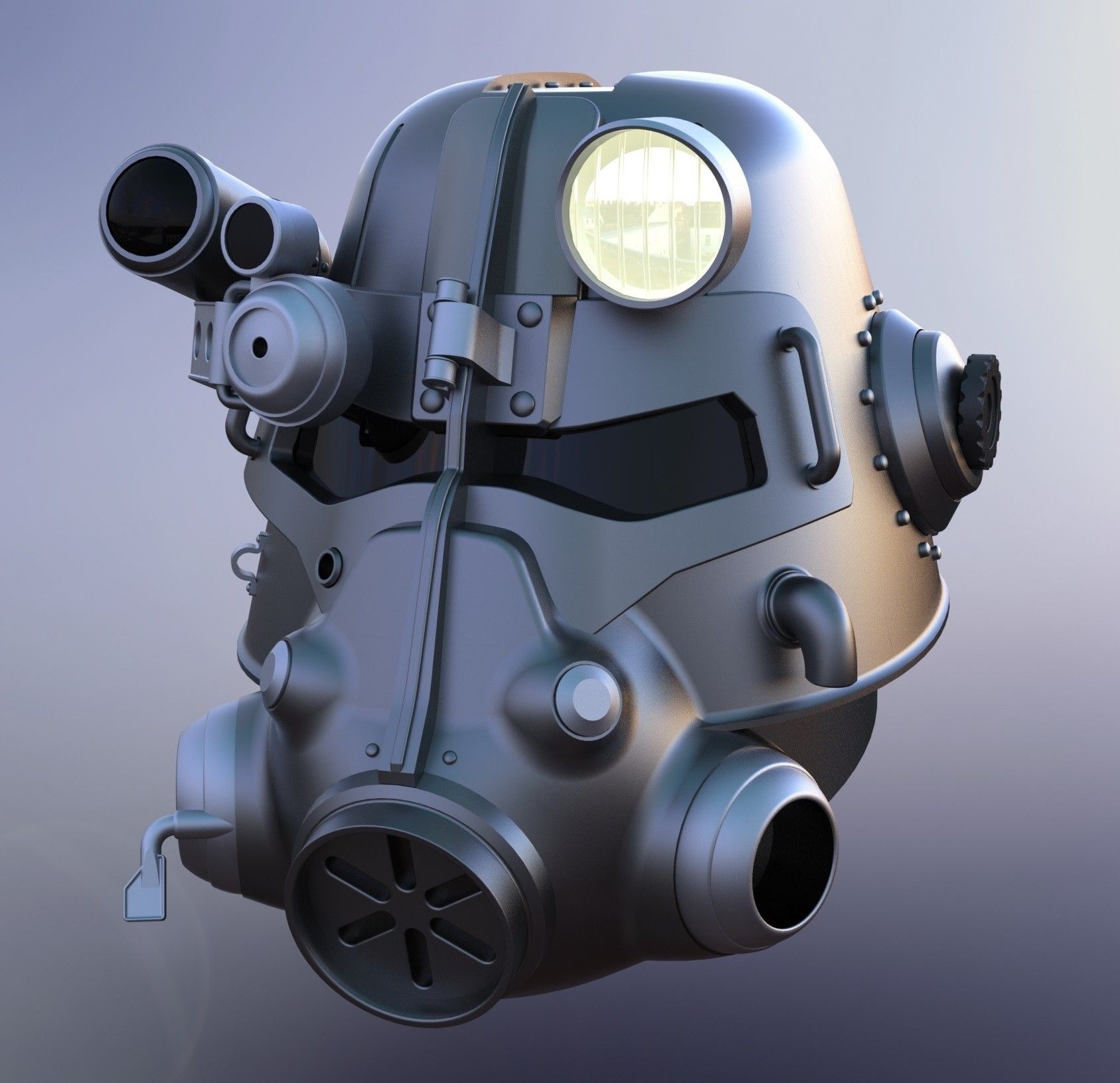 RENDER_3.JPG Descargar archivo STL gratis Fallout 3 - T45-d Power Armour Helmet・Modelo para la impresora 3D, lilykill
