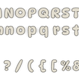 DynaPuf-Font-all-letters-front-view.png DynaPuff 3D font with 3 different inlays